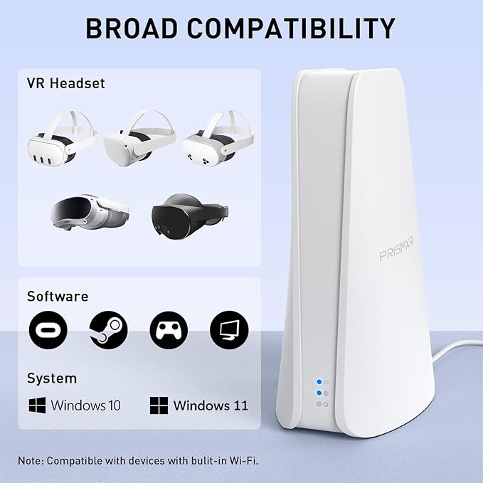 VR Router Replace Link Cable Compatible with Meta Quest 3S/3/2/Pro, PC-VR Streaming Air Link AX1500 WiFi6, Wireless Stable and Fast (Puppis S1 Lite)