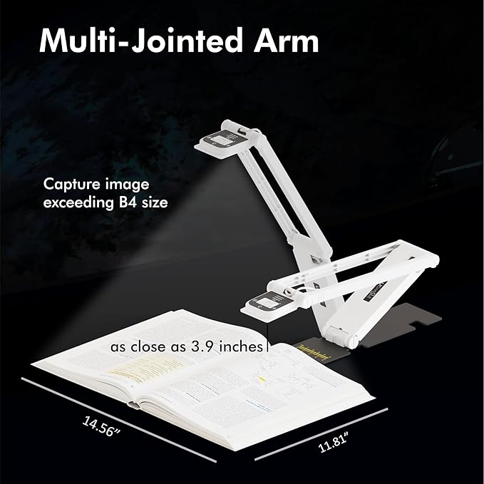 INSWAN INS-Flip 4 4K USB Portable Document Camera/Webcam/Visualiser—13MP Ultra HD, Foldable Design, Auto Focus, Mic, LED, Compatible with Mac OS, Windows, iPad, Chromebook for Distance Learning