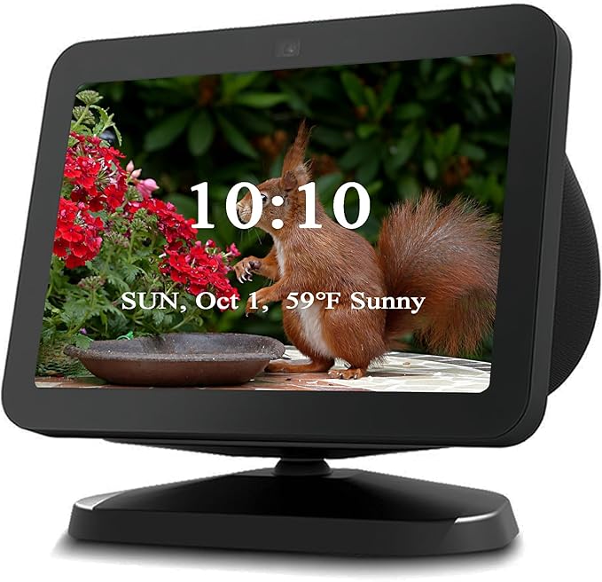 Adjustable Stand for All-new Echo Show 8 (3rd Gen, 2023 release), Smart Display Magnetic Stand Mount Compatible with Echo Show 8 (3rd Gen), with 360 Degree Rotation Tilt and Anti-Slip Base (Black)