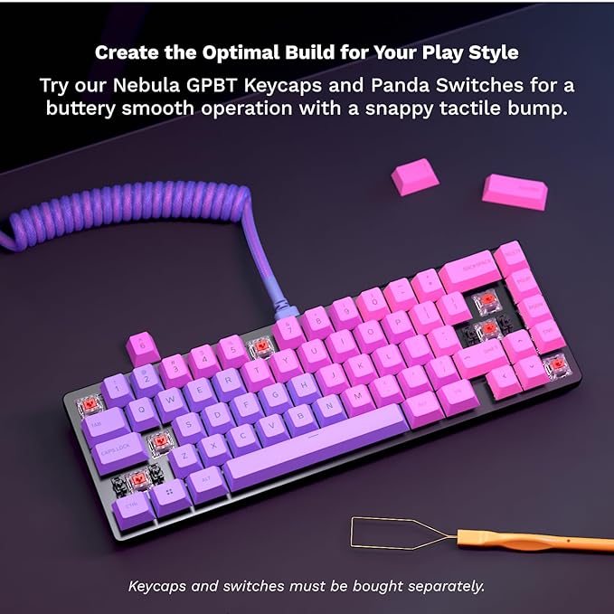 Glorious Gaming GMMK 2 Compact 65% Barebones (Frame Only) - Mechanical Gaming Keyboard Frame, Compact TKL Size (65%), Aluminium, Customisable, Per Key RGB, American QWERTY Layout - Black