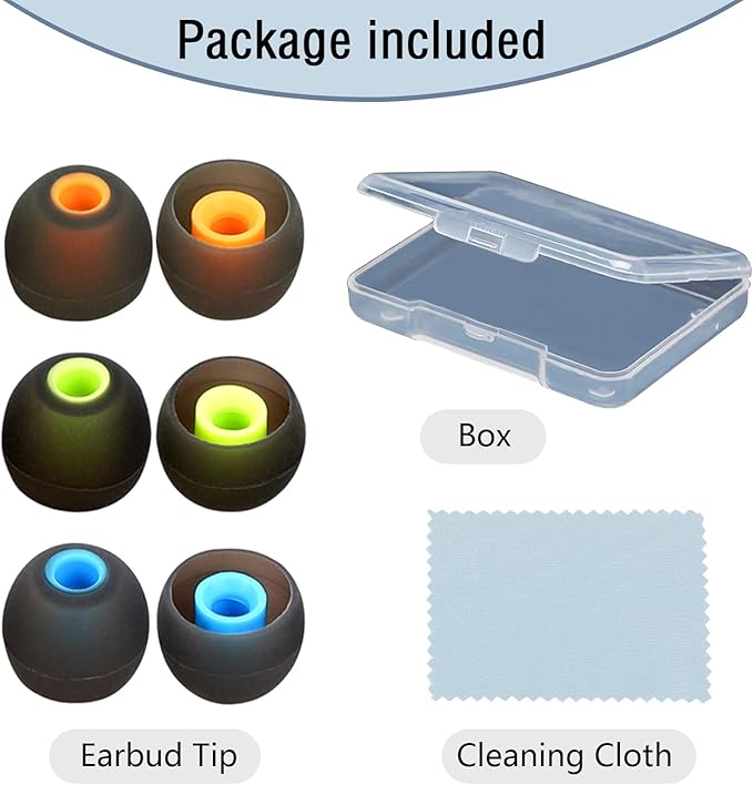 Earbud Replacement Tips Silicone Earbud Tips Earbud Covers Fit for in-Ear Headphones (Inner Hole 3.8mm -5.1mm) Ear Tips Earbud Rubber Tips 9 Pairs S/M/L