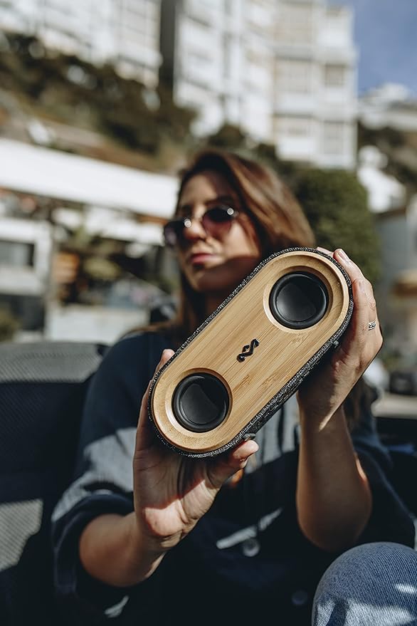 House of Marley Get Together 2 Mini: Portable Speaker with Wireless Bluetooth Connectivity, 15 Hours of Playtime and Sustainable Materials, Signature Black