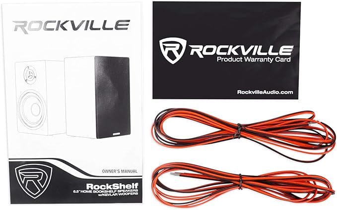 Rockville Pair RockShelf 64W V2 400w White 6.5" Bookshelf Speakers, 4 Ohm, Kevlar Woofer, Silk Dome Tweeter, Wall-Mountable, for Home Theater and Stereo Audio