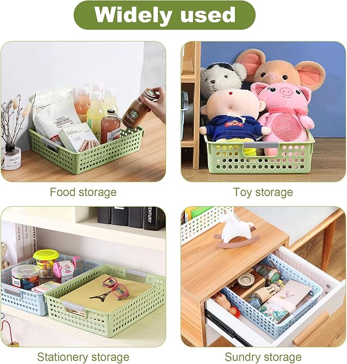 Turn in Trays Classroom, 4Pcs Paper Trays for Classroom, Book Baskets for Library, Drawers, Office, Home (4 Color B)