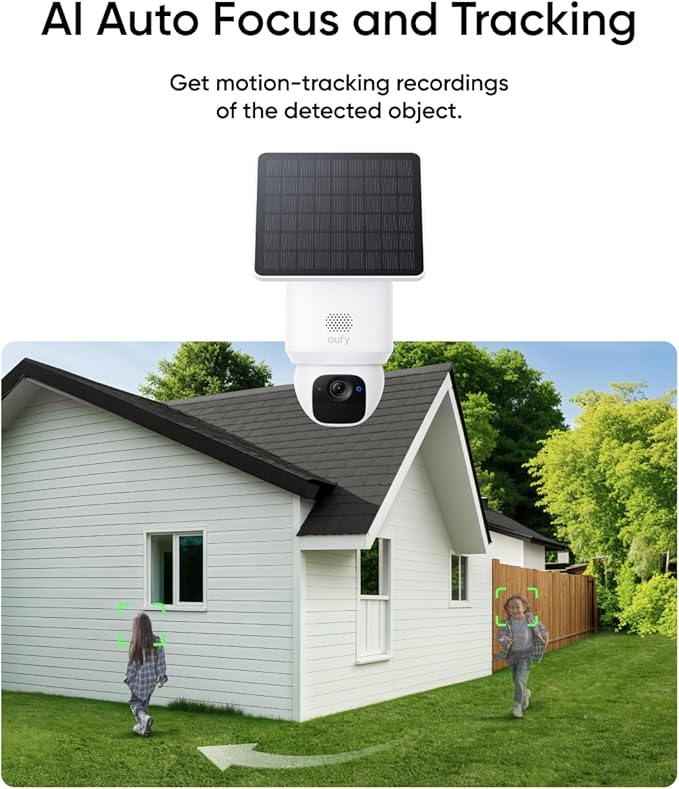 eufy Security SoloCam E30, 2 Pack, Security Cameras Wireless Outdoor, Solar Camera Outdoor Wireless, 360° Pan, AI Tracking, 2K Clarity, No Monthly Fee