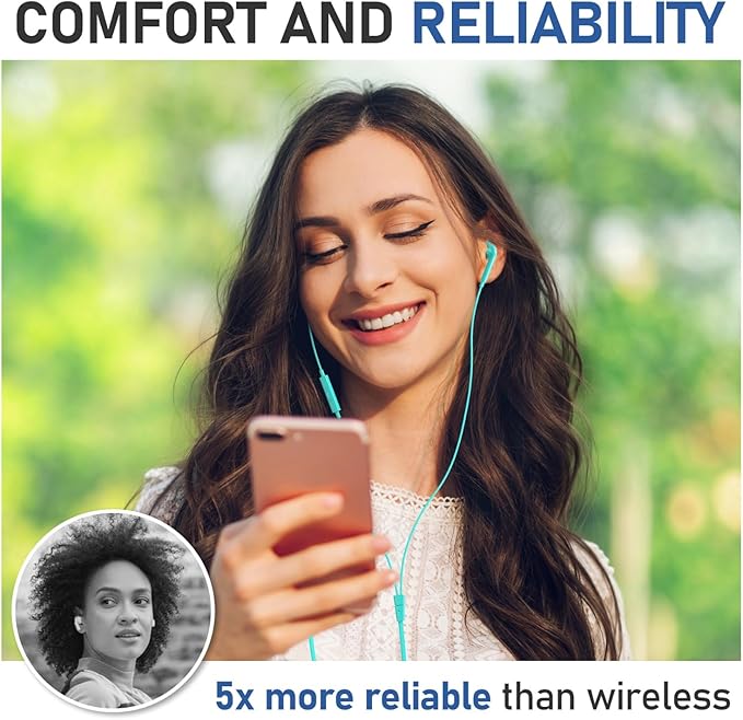 LUDOS Zenith USB C Headphones for iPhone 17 16 15 Pro Max Plus Air iPad Pro Air, 2 Years Warranty, USB-C Earbuds for Samsung Galaxy S24 S23 Ultra S22 S21 S20 A55 A54, USB Type C Earphones - Turquoise