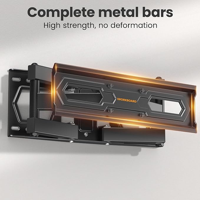 50 55 65 inch Full Motion TV Wall Mount for 32-70 inch TV Bracket, Dual articulating Arms Mount, Tilt Swivel Extension Level, Max VESA 400x400mm, 16" Studs, 110 lbs,Fit Most 40 43 50+ TVs