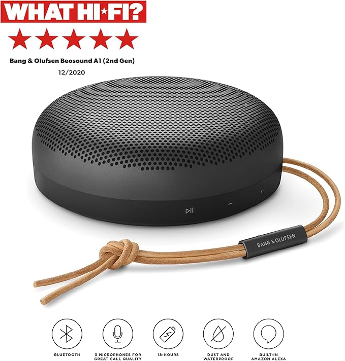 Bang & Olufsen Beosound A1 (2nd Generation) Wireless Portable Waterproof Bluetooth Speaker with Microphone, Anthracite
