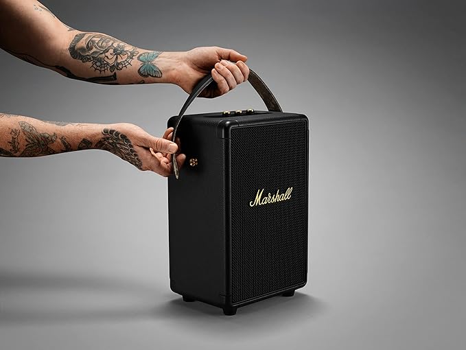 Marshall Tufton Portable Bluetooth Speaker, Black & Brass