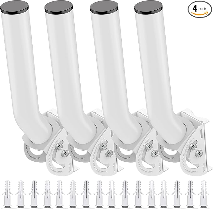 Wireless Bridge Bracket Mount, 12"(H) - Φ1.38‘’ Universal Pole and Wall Mounted Mounting Bracket Mast Kit for Yagi Antennas, Ethernet Bridges, Network Extender, Outdoor Access Points AP CPE(4-Pack)