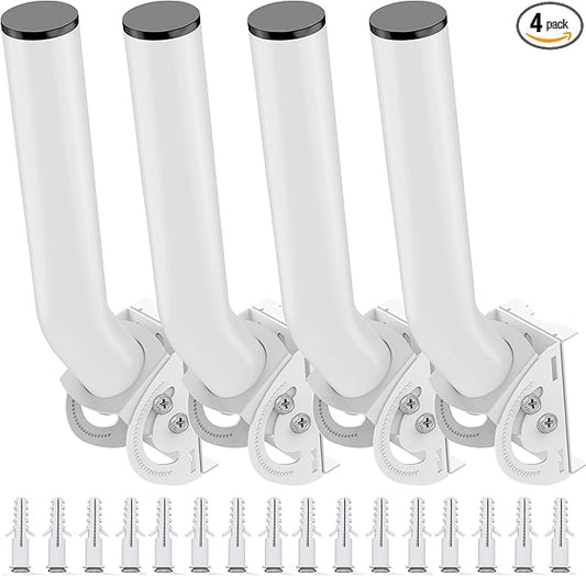 Wireless Bridge Bracket Mount, 12"(H) - Φ1.38‘’ Universal Pole and Wall Mounted Mounting Bracket Mast Kit for Yagi Antennas, Ethernet Bridges, Network Extender, Outdoor Access Points AP CPE(4-Pack)