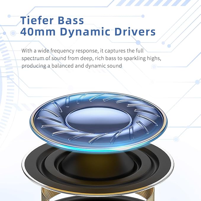 Active Noise Cancelling Headphones, Wireless Over Ear Bluetooth Headphones with Microphone, Transparency Mode, 70H Playtime, Hi-Res Audio, Deep Bass, Bluetooth 5.3, Lightweight Design,Black