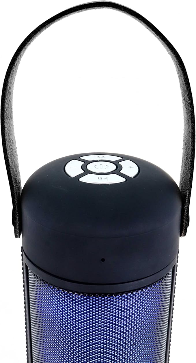 Riptunes Mini Tower Night Light Bluetooth Speaker, Portable Wireless Speaker w/Changing LED Lights, 6W RMS Full Range Stereo Sound, Built-in FM Radio, Supports Bluetooth/USB/Micro-SD/AUX line-in