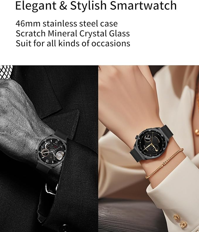 AMOLED Smart Watches for Men Women Fitness Tracker Watch Smartwatch for Android Phones/iPhone Compatible 1.43" HD Mens Watch with SOS ChatGpt AI Voice Heart Rate Sleep Female Cycle IP68 Waterproof