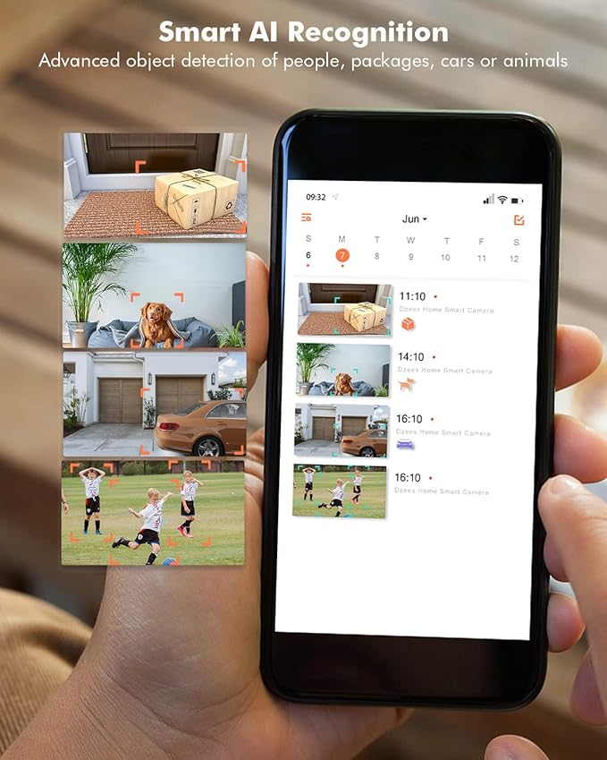 Dzees Wireless Security Camera Outdoor with Magnetic Mount, 4MP Battery Powered Security Cameras Wireless Outdoor for Home Security, AI Motion Detection/2-Way Talk/Color Night Vision/Ip66/Cloud/SD