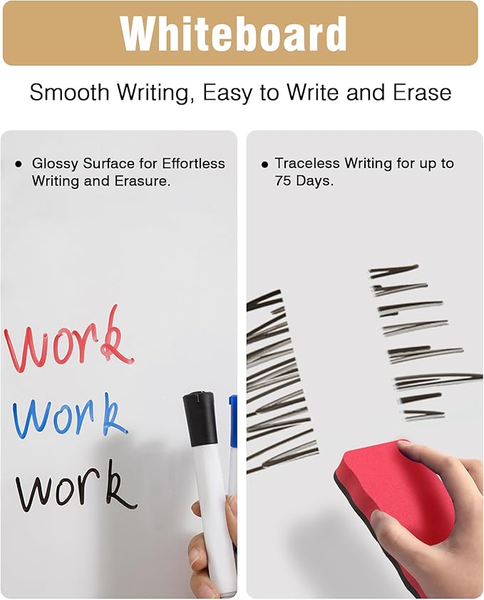 36"x24" Enclosed Bulletin Board, Lockable Weather-Resistant Aluminum Noticeboard for School & Office, Silver Frame w/Magentic Whiteboard