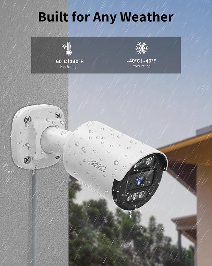 《5MP Super HD & 80ft IR Night Vision》Wired Security Camera System Outdoor, 5MP CCTV Cameras with AI Human Vehicle Detection, Home Video Surveillance DVR Kits