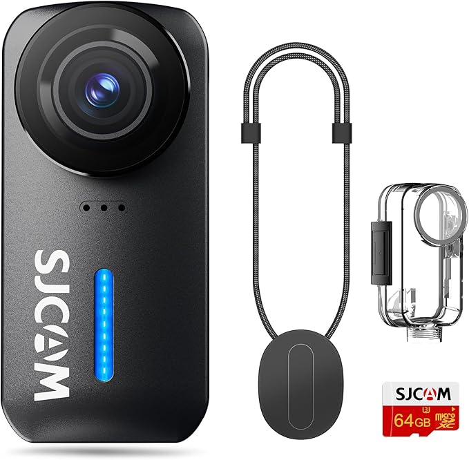 SJCAM C110Plus Magnetic Combo, 4K POV Pocket Action Camera,170° FOV Video, 6-Axis Stabilization,Mini Body Camera, Waterproof, Wearable cam for travel sport,Built-in Mic for Vlogging,Helmet Mount,Black