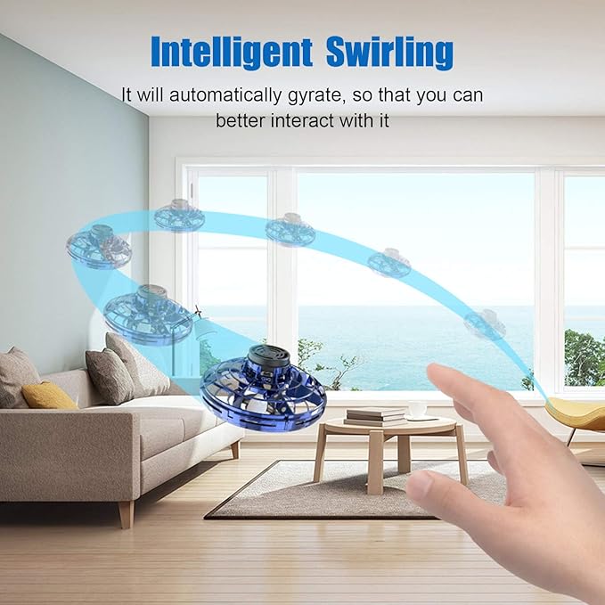 FLYNOVA Cool Kids Light Up Toys,Hand Operated UFO Drones,Mini Flying Orb with Lights,Hover Boomerang Spinner,Xmas Birthday Gifts for Adult Teen,Indoor Outdoor Summer Party Toys with Family Friends