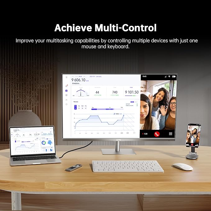 KTC 32 Inch 4K Smart Monitor, Google System UHD (3840x 2160) Smart Monitor with Speakers, Netflix Licensed, Type-C 65W PD, WirelessDisplay, HDR, Bluetooth, Hey Google Voice Remot, VESA Support, A32Q8