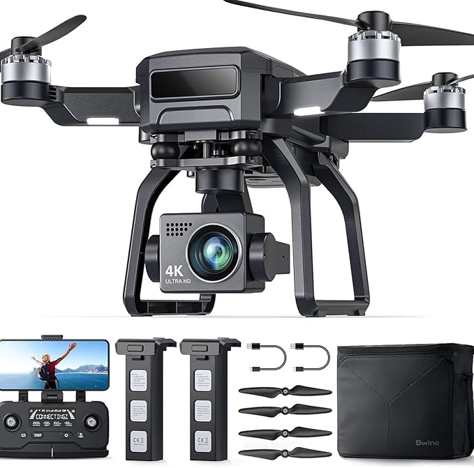 Bwine F7 Pro Drones with Camera for Adults 4K UHD Aerial, 3-Axis Gimbal, 10000FT Control, 50 Mins Flight Time with 2 Batteries, GPS Follow, Waypoint, Orbit Fly, Auto Return, Beginner Mode