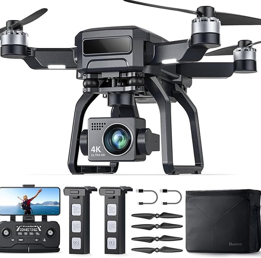 Bwine F7 Pro Drones with Camera for Adults 4K UHD Aerial, 3-Axis Gimbal, 10000FT Control, 50 Mins Flight Time with 2 Batteries, GPS Follow, Waypoint, Orbit Fly, Auto Return, Beginner Mode