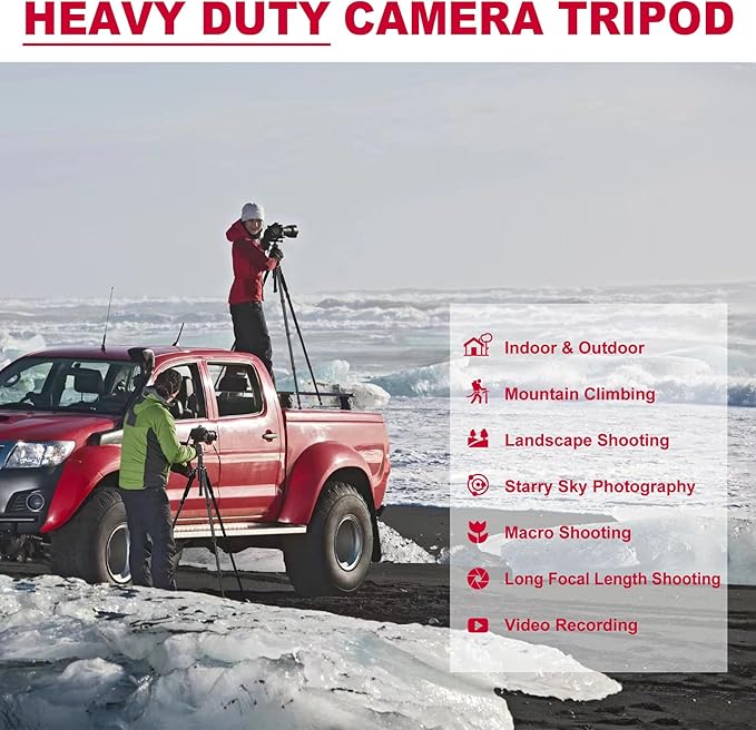 Victiv 80/85 inches Heavy Duty Tripod for Camera and Phone, 85" Camera Monopod Tripod, DSLR Binoculars Spotting Scope Camcorders Video Tripod Stand, 360 Degree Ball Head, 35 lbs Loads