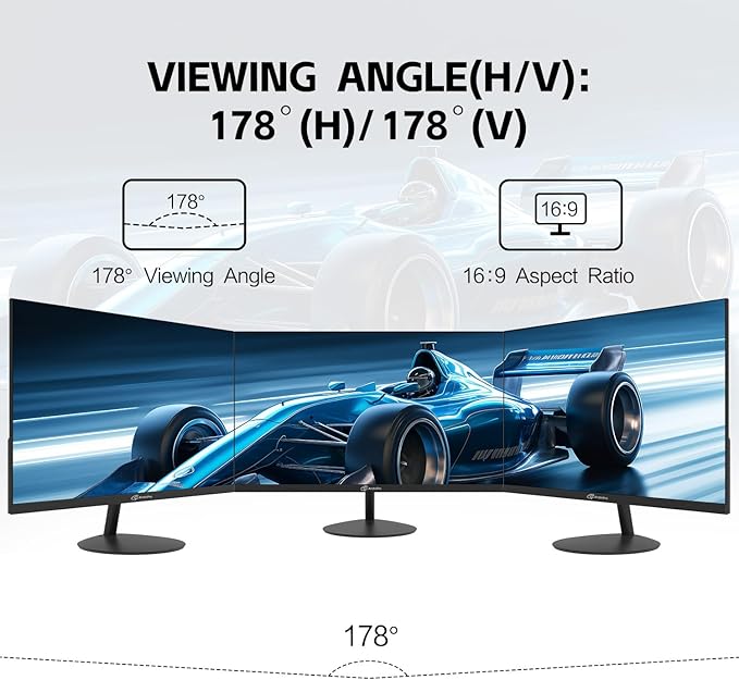 27inch Gaming Monitor 180Hz, FHD 1080p, IPS Panel, 0.5ms Response Time, Adaptive sync, PC Computer Monitor, 3-Sided Frameless, Ultra Slim, 100% sRGB, Bluelight Filter, DP*1, HDMI*1