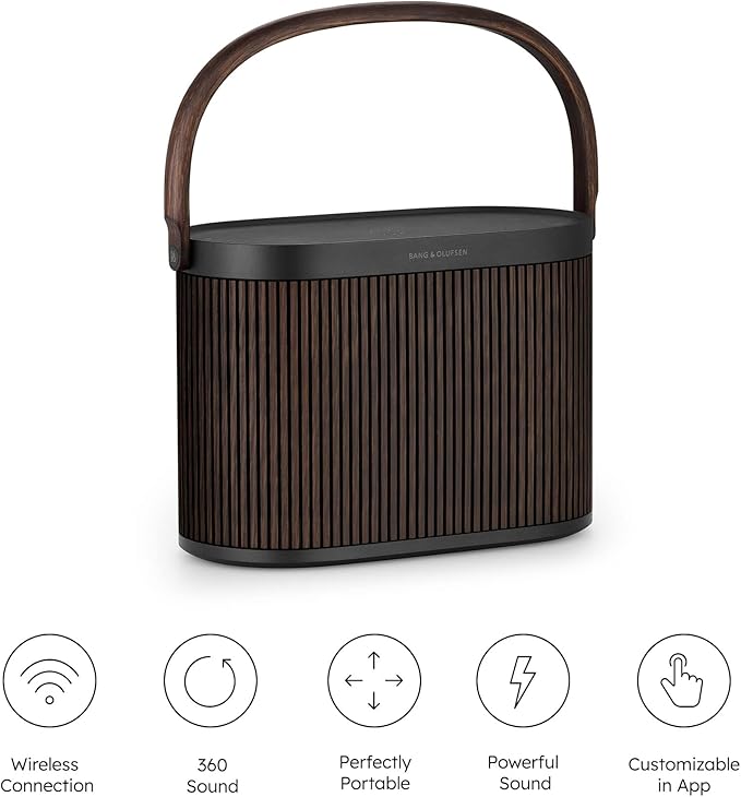 Bang & Olufsen Beosound A5 - Portable Bluetooth Speaker with Wi-Fi Connection, Carry-Strap, Dark Oak