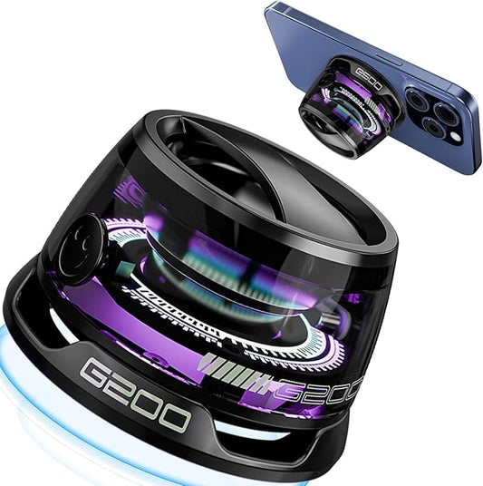 Magnetic Bluetooth Speakers,Small Bluetooth Speaker with Multi-RGB Color Light and Phone Holder for Metal Surface, Perfect Mini Speaker for Shower,Room,Bike,Car,Outdoor Gifts for Teens