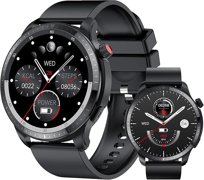 Smart Watch for Men Women, 1.39" Round GPS Watcher with 110+ Sports Modes, Blood Pressure/Heart Rate/Blood Oxygen/Sleep Monitor, IP67 Waterproof Smartwatch for Android iOS