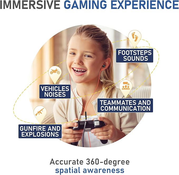 LUDOS Ultra Wired Earbuds in-Ear Headphones, 5 Years Warranty, Earphones with Microphone, Noise Isolating Ear Buds, Memory Foam for iPhone, Samsung, School Students, Kids, Women, Small Ears - Coral