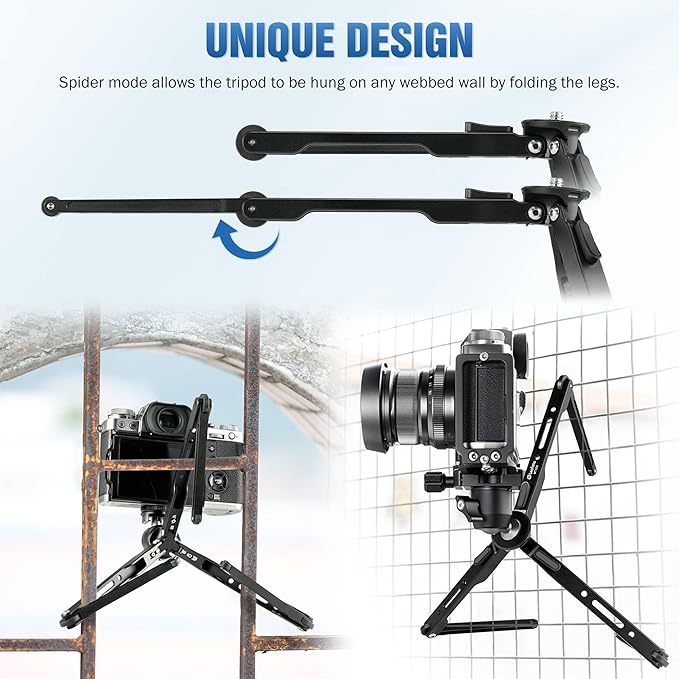 9.84" Aluminum Table Tripod with Ball Head for Camera, 360° Rotation Desktop Tripod with 1/4" Screw for Phone Adaptor/Projector/Sport Camera, Max Load 11lb