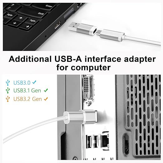 Kuject Link Cable 20FT Compatible for Quest 3S/3, Quest 2/Pro, Pico 4, VR Headset Accessories Cable for Rift S/Steam VR Games, USB 3.0 Type C to C High Speed Data Transfer Cord for Gaming PC, White