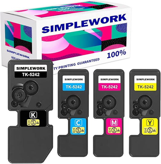 TK-5242 Toner High Capacity Cartridge Set (4Pack, 1BK/1C/1M/1Y) -1T02R70US0 1T02R7CUS0 1T02R7BUS0 1T02R7AUS0 for Kyocera ECOSYS P5026cdn P5026cdw M5526cdw M5526cdn Laser Printers.