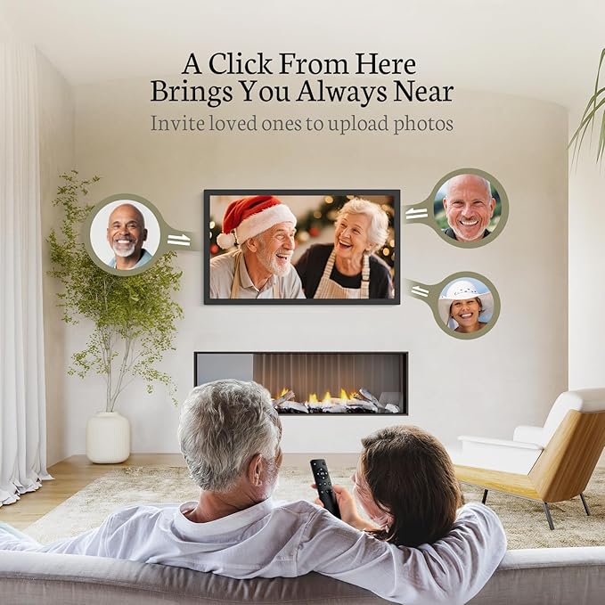 BSIMB Large Digital Picture Frame 27 Inch, 1920x1080 FHD WiFi Digital Photo Frame Electronic 32GB Display, Wall Mount Included, Share Pictures/Videos via App Easy Setup Gifts for Mom(Non-Touch), Black
