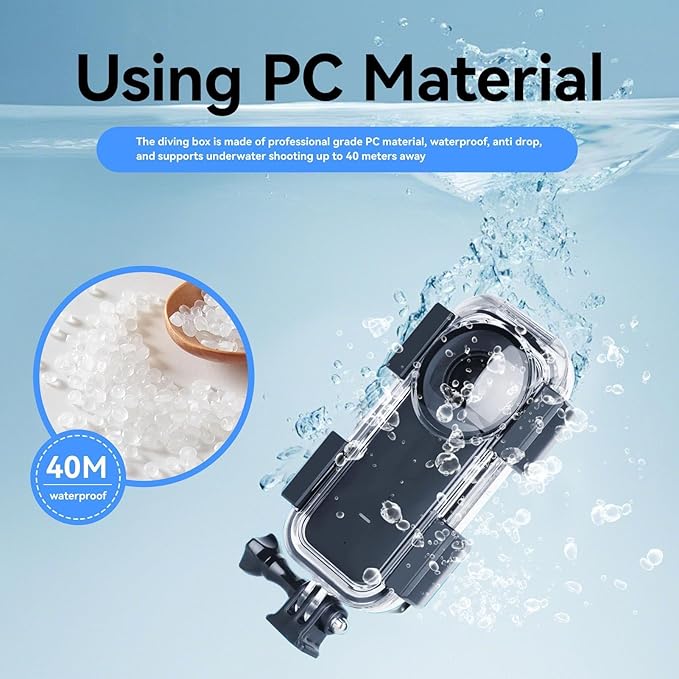 Waterproof Housing Case, Insta 360 ONE X2 Dive 360°Panoramic Camera Case with Anti Fog Film Tool Kit Underwater Shooting Gear for Surfing Rafting Snorkeling