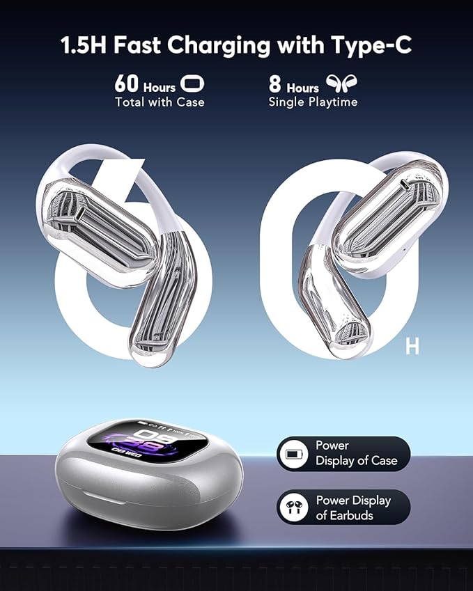 AI Translation Earbuds, Language Translator Earbuds Real Time for 144 Languages,audifonos traductores inglés español,Bluetooth 5.4 LCD Touch Screen Earphones,Ideal for Travel Business Learning