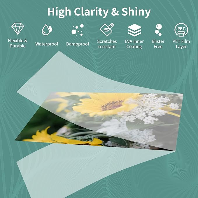 5 mil Thermal Laminating Sheets 100 Packs, 9” x 11.5” Clear Laminating Pouches Holds 8.5 x 11 Inch Sheet, Letter Size Lamination Paper for Laminator - Rounded Corner