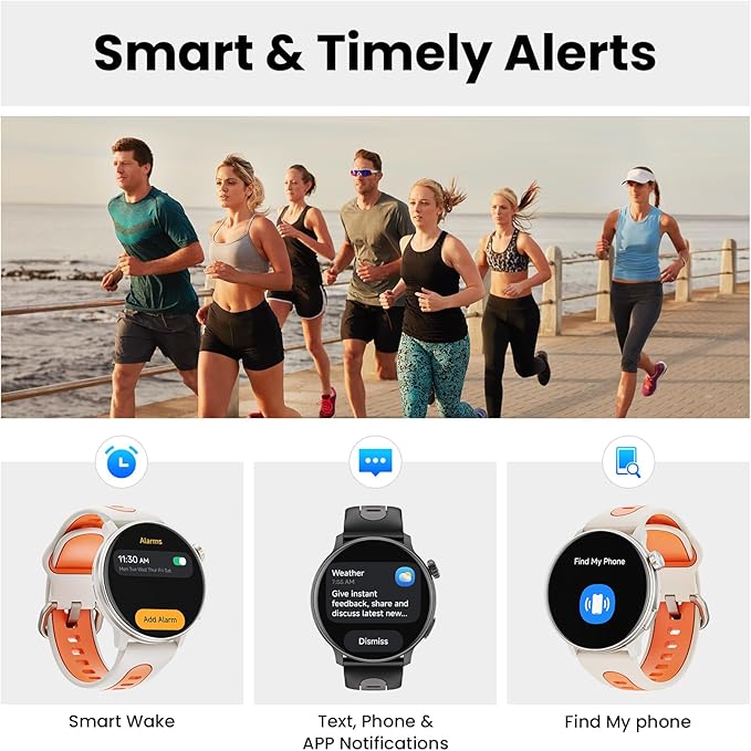 Smart Watch for Men Women GPS, 1.43'' AMOLED Smartwatch with Compass/Barometer/Altimeter 100+ Sports Fitness Tracker with Health Monitor for Android iOS 3ATM Waterproof Answer/Make Call