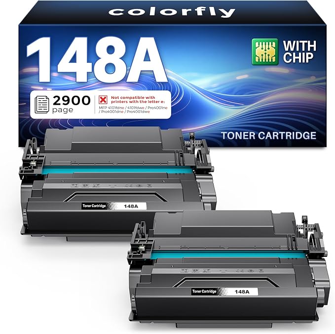 148A Toner Cartridge (with Chip) Replacement for HP 148A /148X W1480a Black Laserjet Toner Cartridge Compatible for HP Pro 4001dw 4001dn 4001n Laserjet Pro MFP 4101fdw 4101fdn Printer