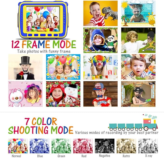 Ourlife Kids Camera, Selfie Waterproof Cameras Toys for Toddler, 1080P 8MP 2.4 Inch Large Screen Cam Digital Camera with 8GB TF Card, Fill Light, Children Toddler Gift for Boys Ages 3-12(Blue)