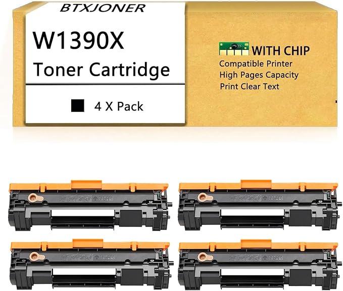 Compatible for HP 139X W1390X 139A W1390A High Capacity Toner Cartridge Replacement with Laser Pro 3002dw 3002dwe Pro MFP 3102fdw 3102fdwe Printer, 4000 Pages,Black-4 Pack