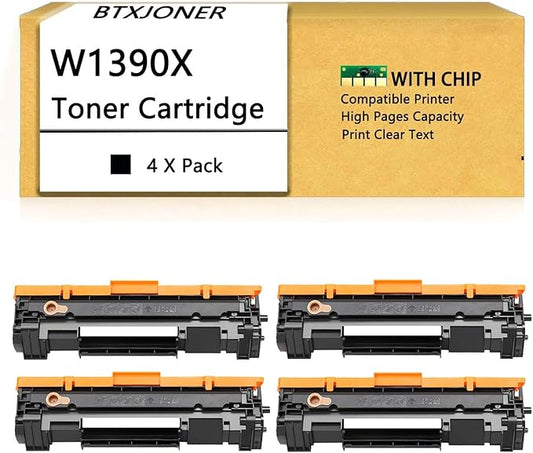 Compatible for HP 139X W1390X 139A W1390A High Capacity Toner Cartridge Replacement with Laser Pro 3002dw 3002dwe Pro MFP 3102fdw 3102fdwe Printer, 4000 Pages,Black-4 Pack