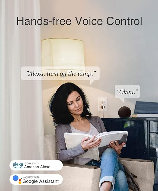 GHome Smart Plug Mini, WiFi Smart Outlet Plug Works with Alexa and Google Home, Timer Outlet with APP Control, Smart Plugs Only Supports 2.4GHz Network, No Hub Required, ETL FCC Listed, White