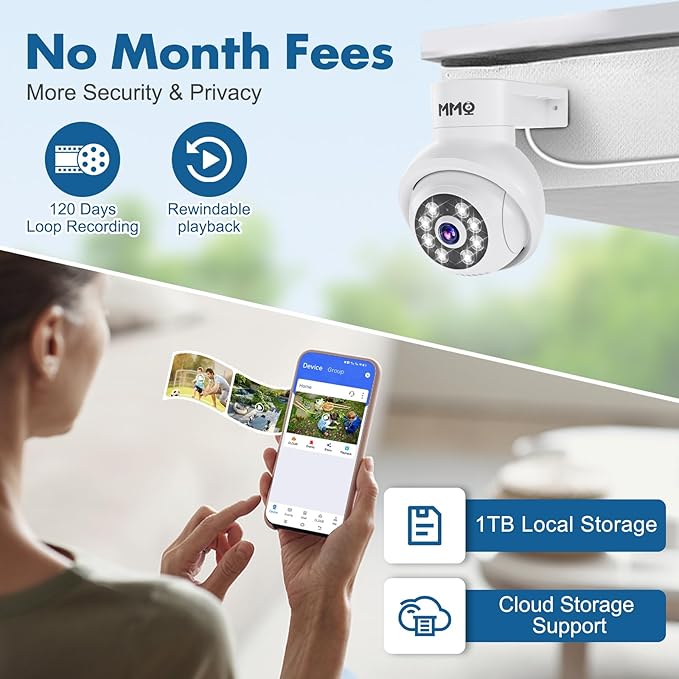 【Wireless Pro, 3K &10CH】5MP Outdoor Security Camera System Wireless, 4pcs WiFi Cameras Home Security System Video Surveillance with 1TB HDD, 7/24 Record,100FT Color Night Vision,Auto Track,2 way Talk