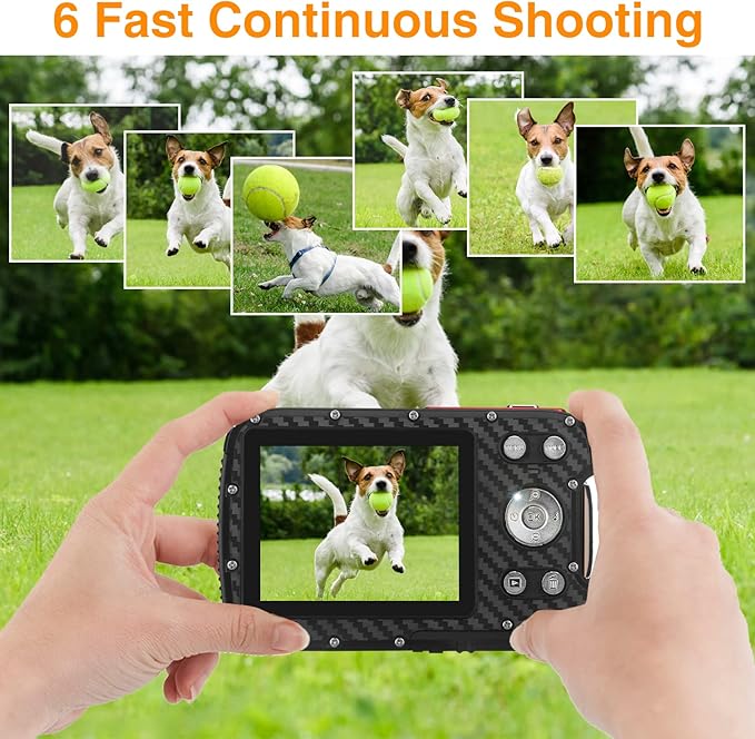 Waterproof Digital Camera,17 FT Underwater Camera 2.8" LCD HD1080P 30MP Kids Video Camcorder with 32G Card and Rechargeable Battery,Point and Shoot Camera for Kids Teenagers Students Gifts Blue