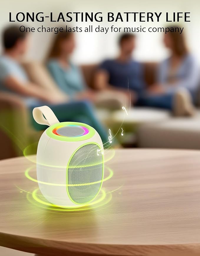 WS-338 Mini Bluetooth Replica Speaker – Portable HD Sound with LED Ring Light, Built-in Microphone, USB/TF Support, Surprise Gift for Music Lovers(Beige Green)