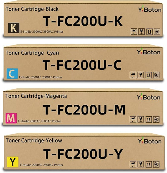 T-FC200U TFC200U High Yield Toner Cartridges Replacement for Toshiba T-FC200U-K T-FC200U-C T-FC200U-M T-FC200U-Y Toner Use for E-Studio 2000AC 2500AC Printer