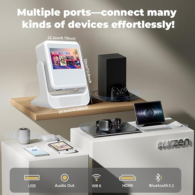 [Touch Screen/Auto Focus & Keystone/Built-In Apps] A2Pro Smart Projector with Touch Tablet , Wifi 6 Bluetooth Portable Movie Projector with Stereo Speaker, Support 4K, 800 ANSI, Indoor/Outdoor Use